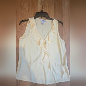 White House Black Market Light Yellow Blouse